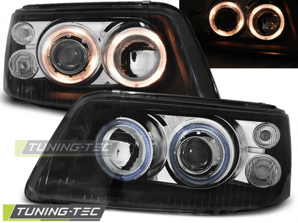 Upgrade Design Angel Eyes Scheinwerfer für VW T5 03-09 schwarz